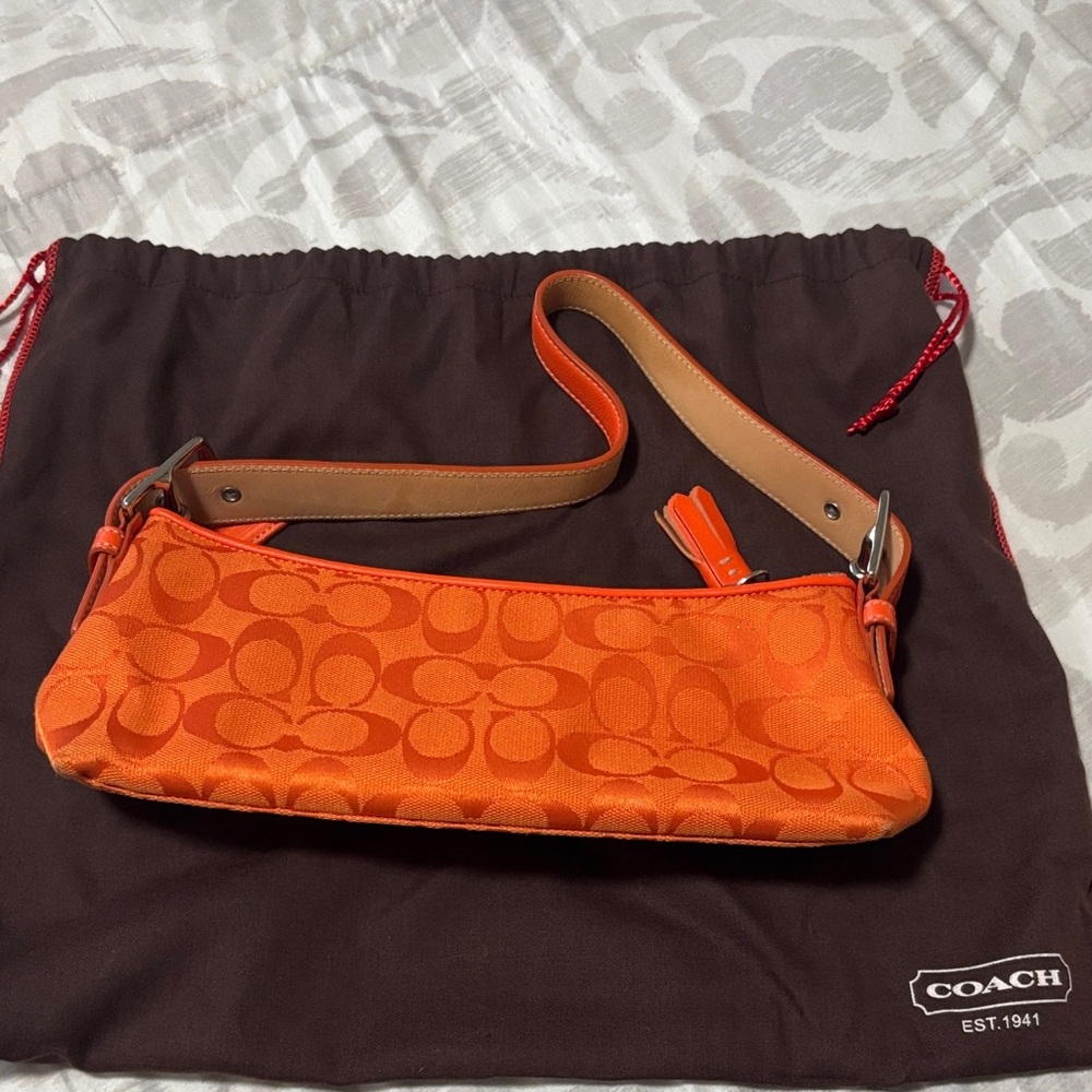 Coach Tangerine Signature Shoulder Bag